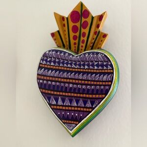 Oaxacan Hand-Carved Copal Heart about 4 inches